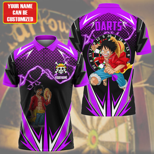 Personalized Name Luffy Darts S2 Purple Version All Over Printed Unisex Shirt S130606