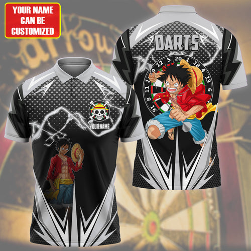 Personalized Name Luffy Darts S2 Black Version All Over Printed Unisex Shirt S130606
