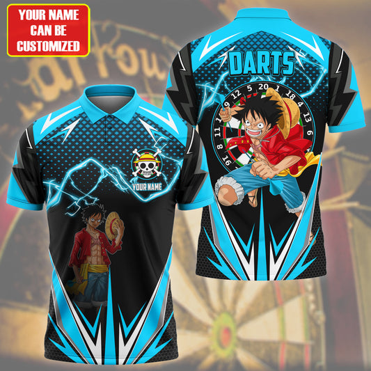 Personalized Name Luffy Darts S2 Teal Version All Over Printed Unisex Shirt S130606