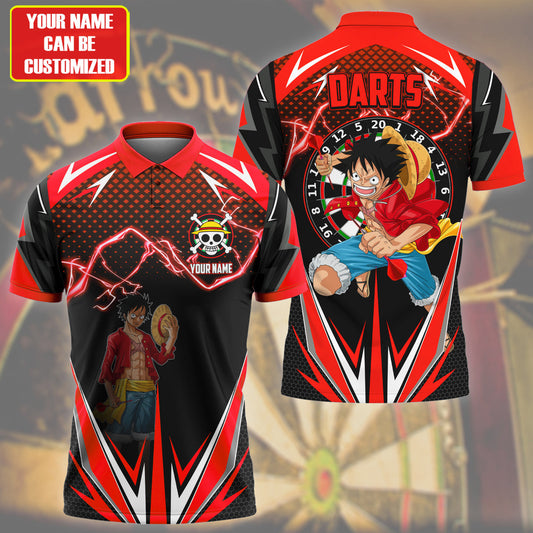 Personalized Name Luffy Darts S2 Red Version All Over Printed Unisex Shirt S130606