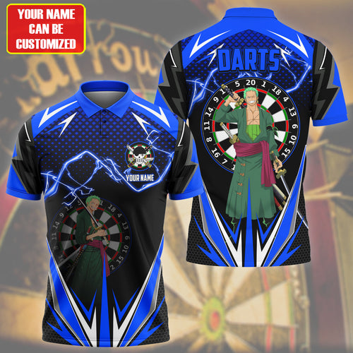 Personalized Name Zoro Darts Blue Version All Over Printed Unisex Shirt S130607
