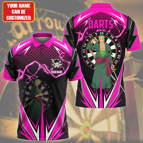 Personalized Name Zoro Darts Pink Version All Over Printed Unisex Shirt S130607