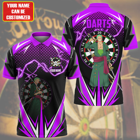Personalized Name Zoro Darts Purple Version All Over Printed Unisex Shirt S130607