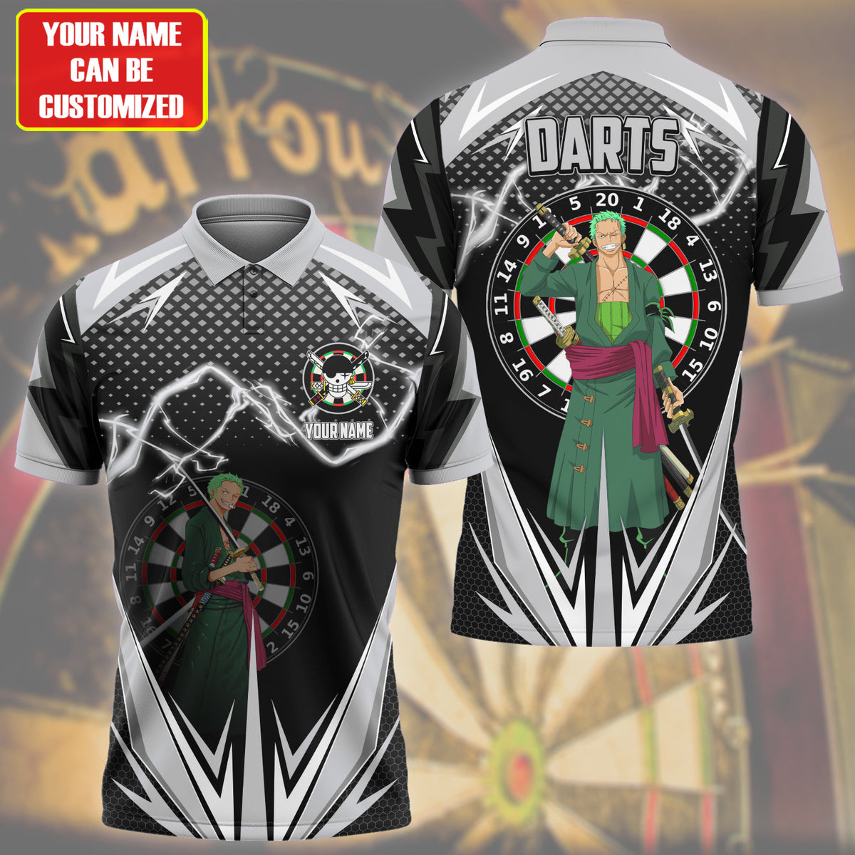 Personalized Name Zoro Darts Black Version All Over Printed Unisex Shirt S130607