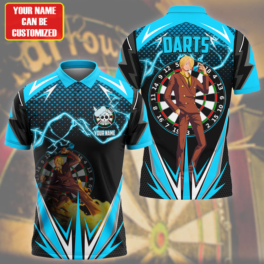 Personalized Name Sanji Darts Teal Version All Over Printed Unisex Shirt S130608