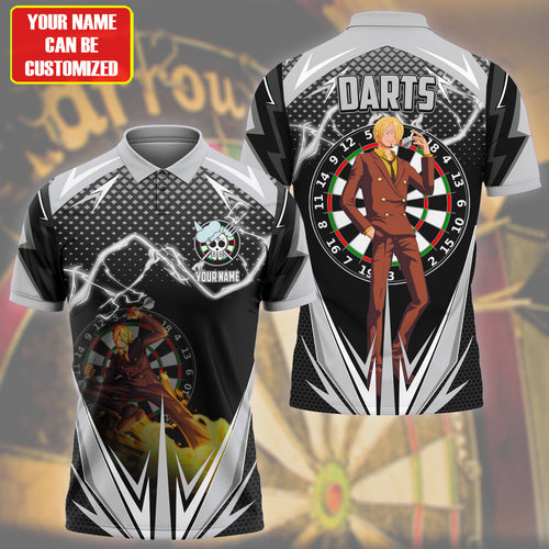 Personalized Name Sanji Darts Black Version All Over Printed Unisex Shirt S130608