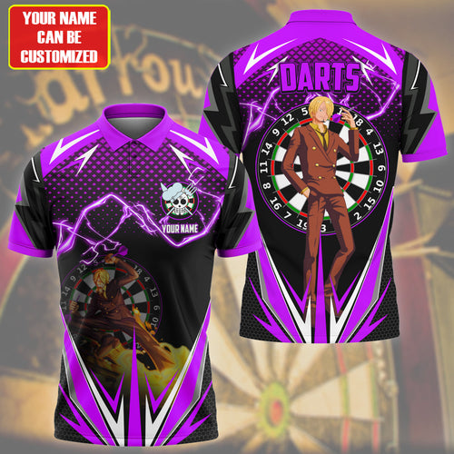 Personalized Name Sanji Darts Purple Version All Over Printed Unisex Shirt S130608