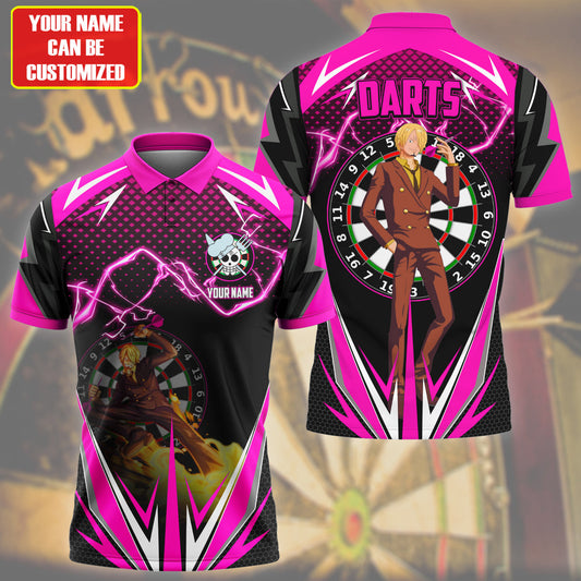 Personalized Name Sanji Darts Pink Version All Over Printed Unisex Shirt S130608