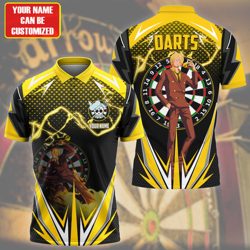 Personalized Name Sanji Darts Yellow Version All Over Printed Unisex Shirt S130608