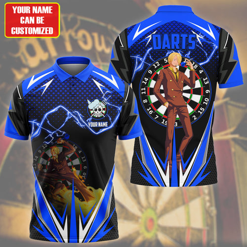 Personalized Name Sanji Darts Blue Version All Over Printed Unisex Shirt S130608