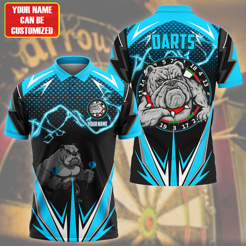 Personalized Name Bulldog Darts S1 Teal Version All Over Printed Unisex Shirt S130609
