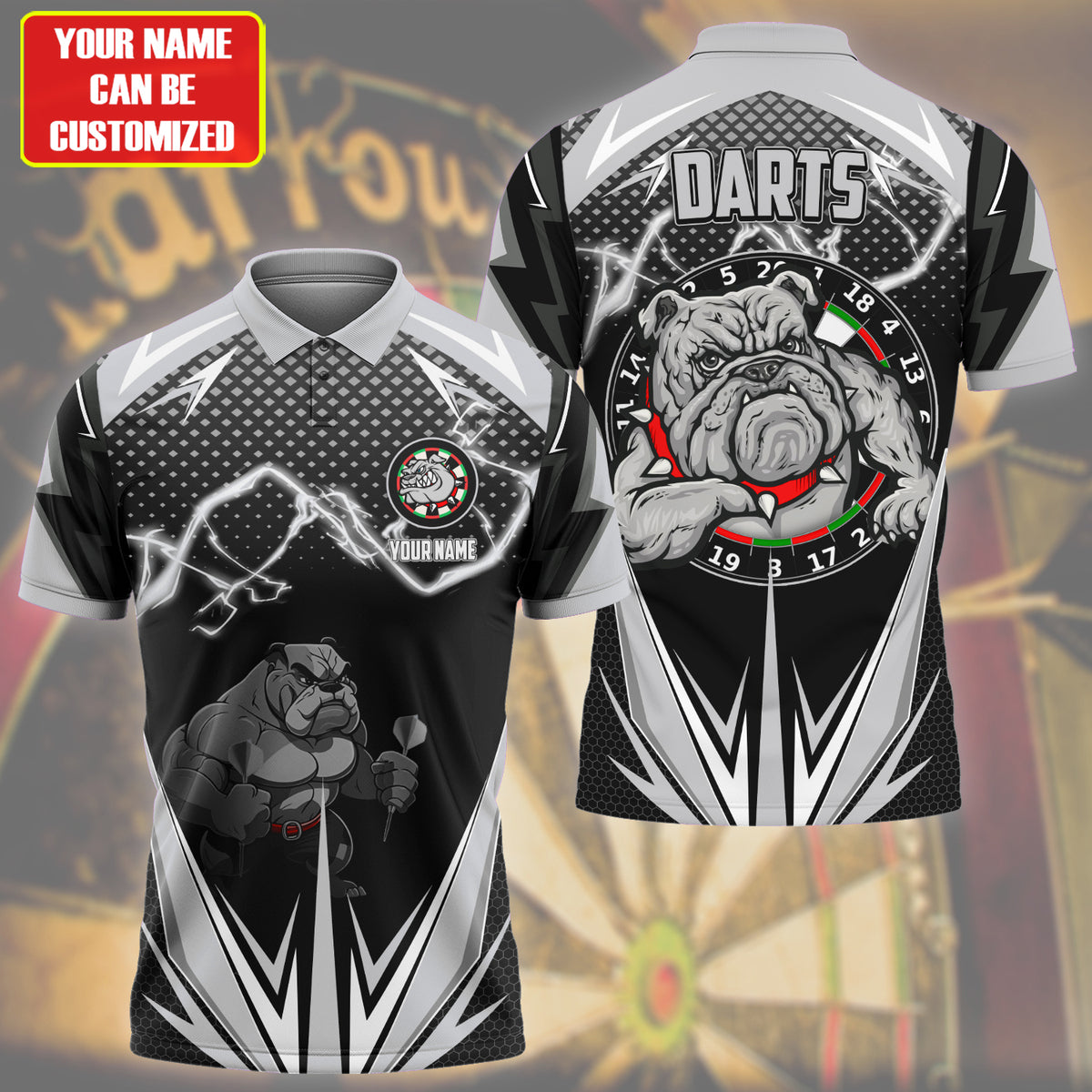 Personalized Name Bulldog Darts S1 Black Version All Over Printed Unisex Shirt S130609