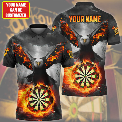 Dartboard S1 Eagle Rising From Fire Personalized Name 3D Shirt For Darts Player S130704