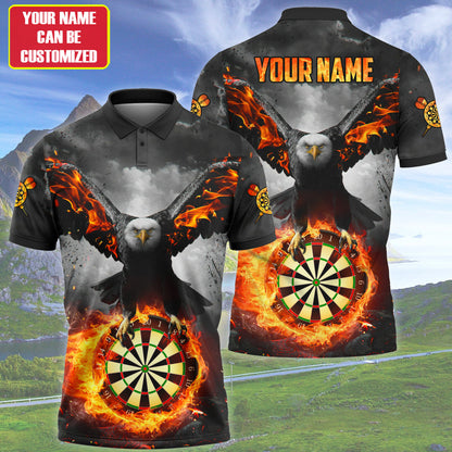 Dartboard S1 Eagle Rising From Fire Personalized Name 3D Shirt For Darts Player S130704