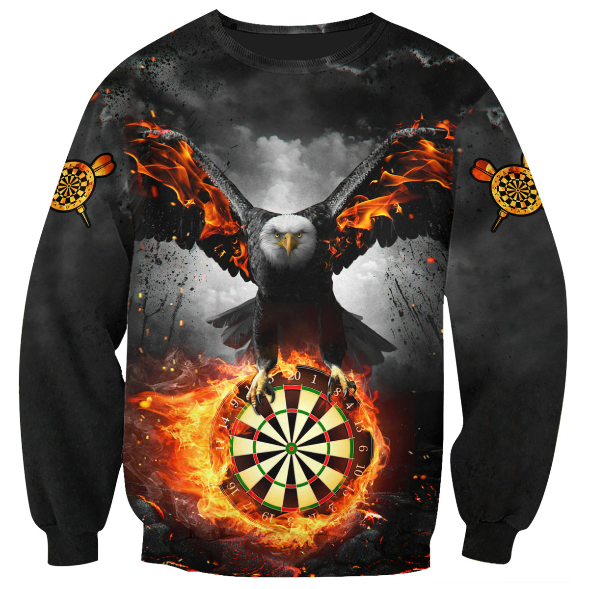 Dartboard S1 Eagle Rising From Fire Personalized Name 3D Shirt For Darts Player S130704