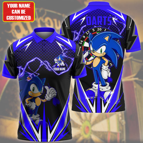 Personalized Name SN Darts Blue Version All Over Printed Unisex Shirt S150203