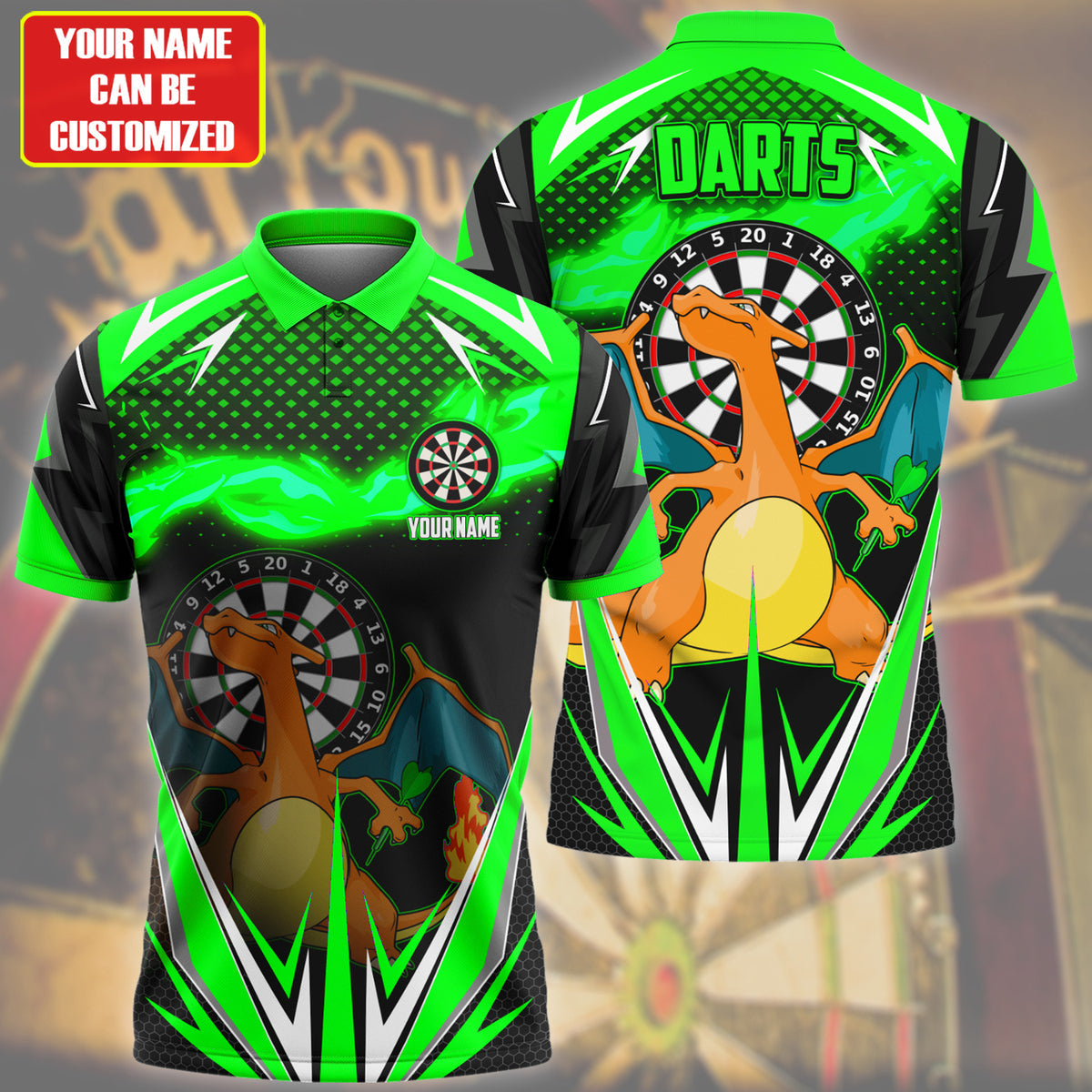 Personalized Name Crz Darts Green Version All Over Printed Unisex Shirt S150204