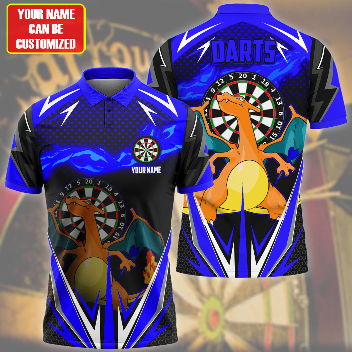 Personalized Name Crz Darts Blue Version All Over Printed Unisex Shirt S150204