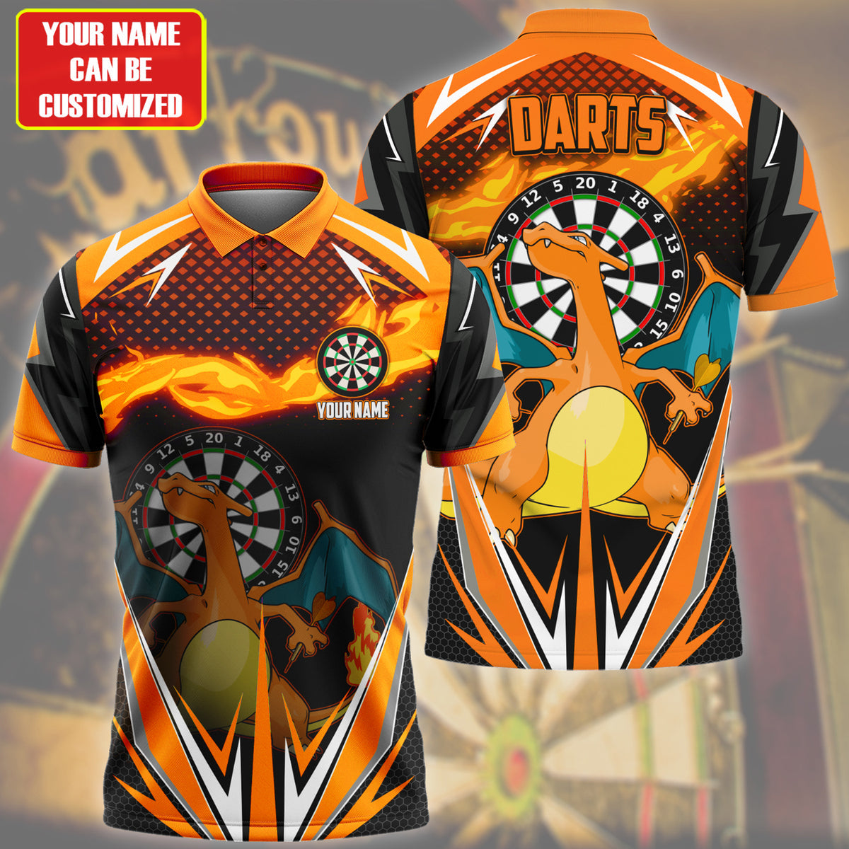 Personalized Name Crz Darts Orange Version All Over Printed Unisex Shirt S150204