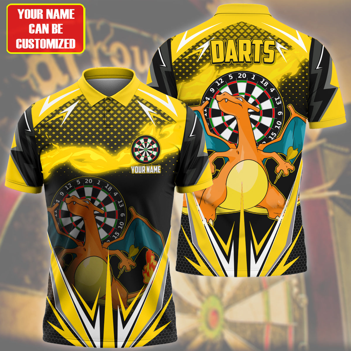 Personalized Name Crz Darts Yellow Version All Over Printed Unisex Shirt S150204