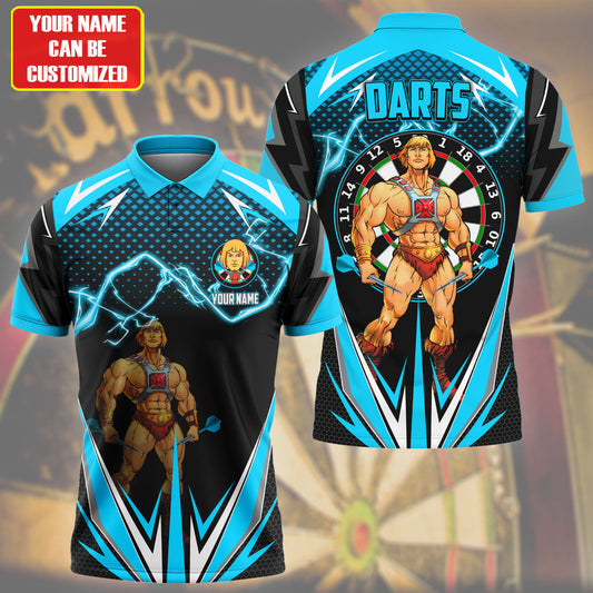 Personalized Name He-Man Darts Teal Version All Over Printed Unisex Shirt S150402