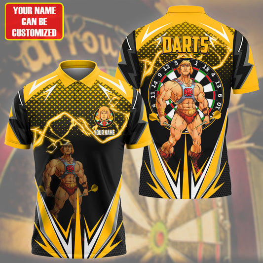 Personalized Name He-Man Darts Yellow Version All Over Printed Unisex Shirt S150402