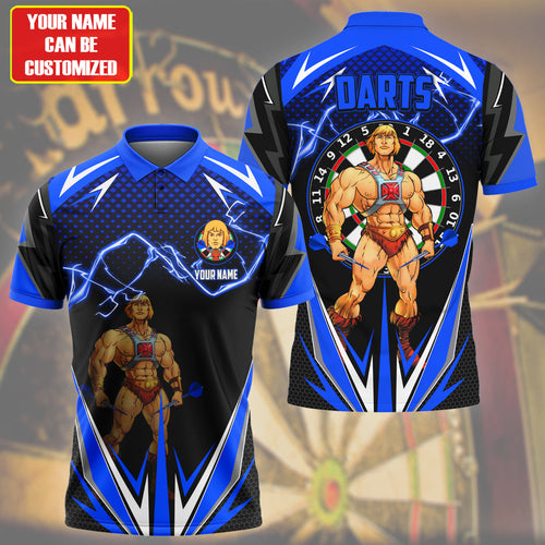 Personalized Name He-Man Darts Blue Version All Over Printed Unisex Shirt S150402