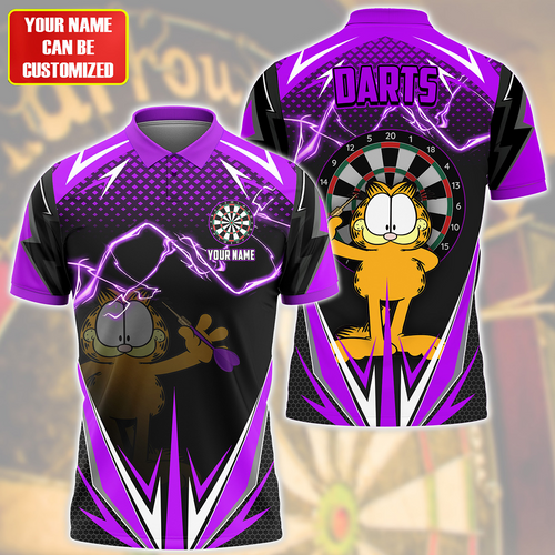 Personalized Name Garfield Darts Purple Version All Over Printed Unisex Shirt S150502