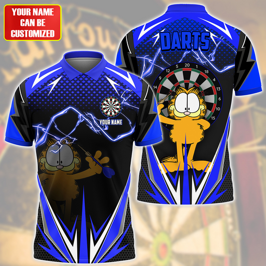 Personalized Name Garfield Darts Blue Version All Over Printed Unisex Shirt S150502