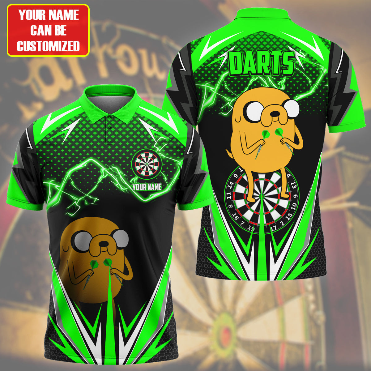 Personalized Name Jake Darts Green Version All Over Printed Unisex Shirt S150503