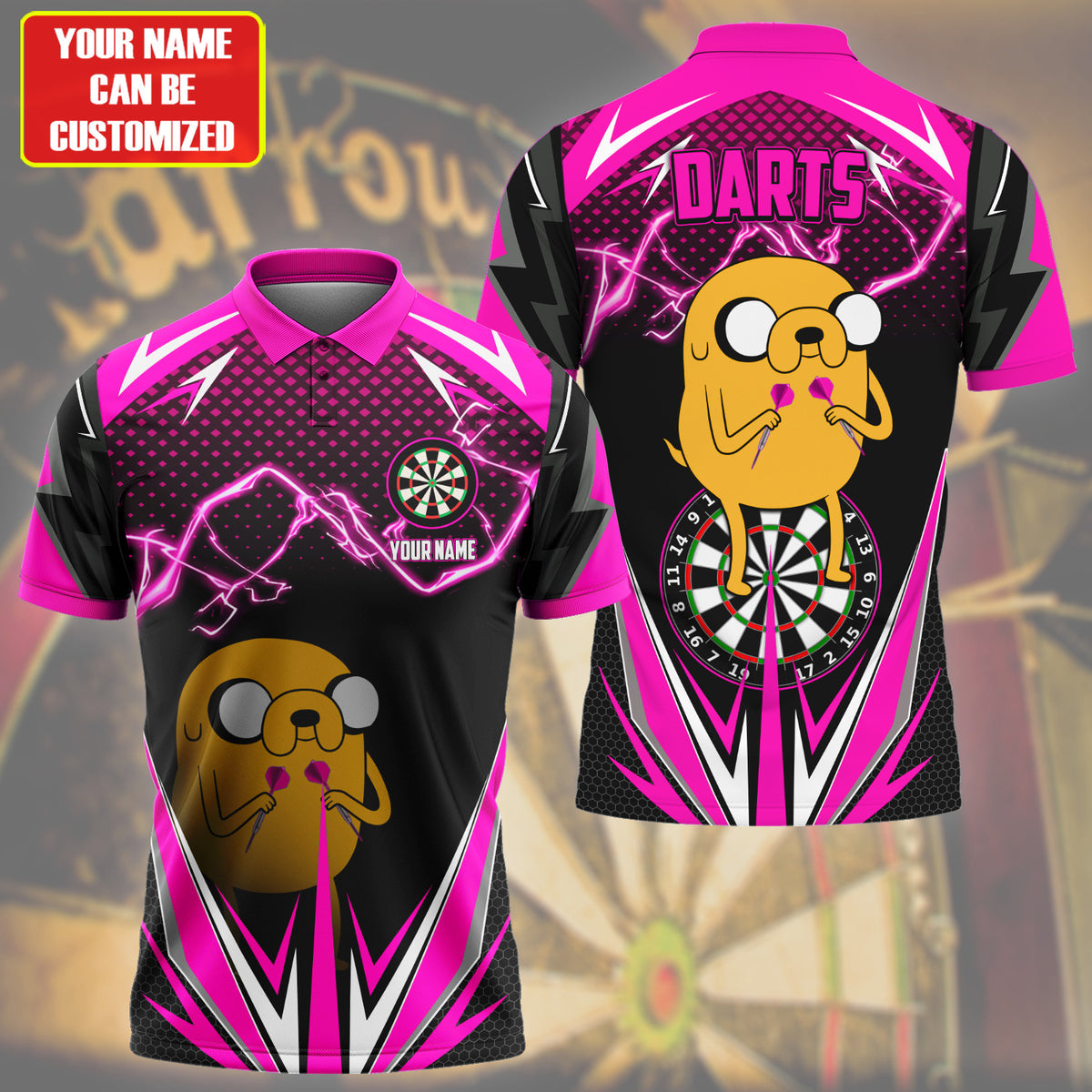 Personalized Name Jake Darts Pink Version All Over Printed Unisex Shirt S150503