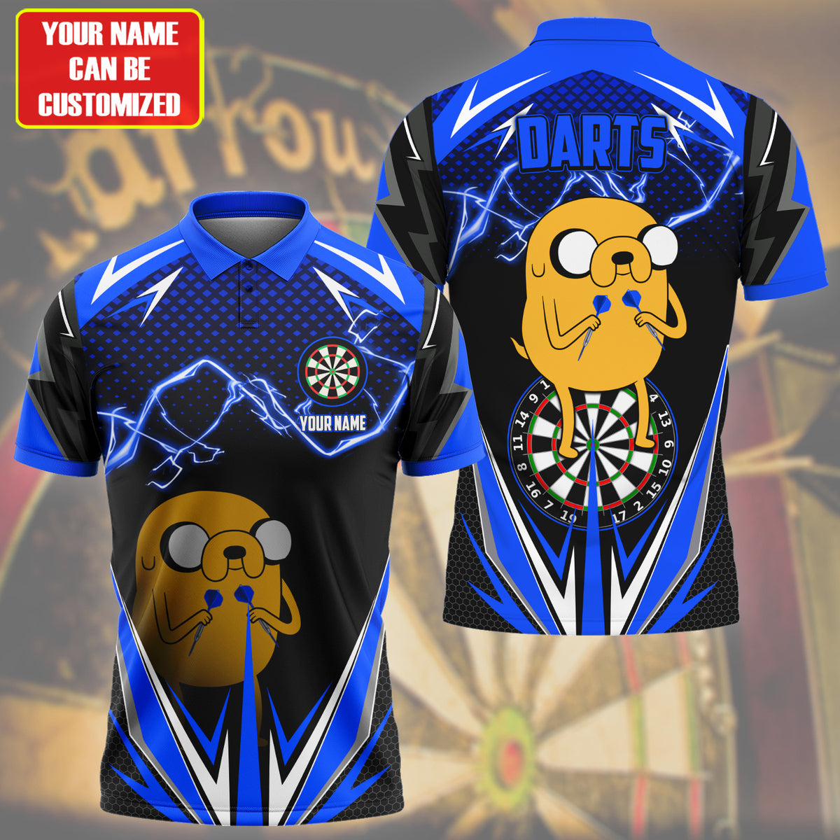 Personalized Name Jake Darts Blue Version All Over Printed Unisex Shirt S150503