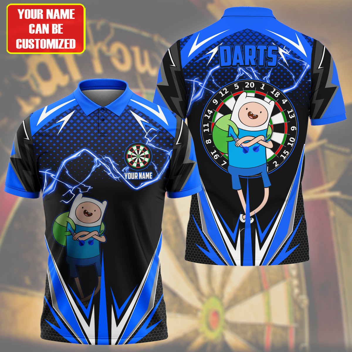 Personalized Name Finn Darts Blue Version All Over Printed Unisex Shirt S150504