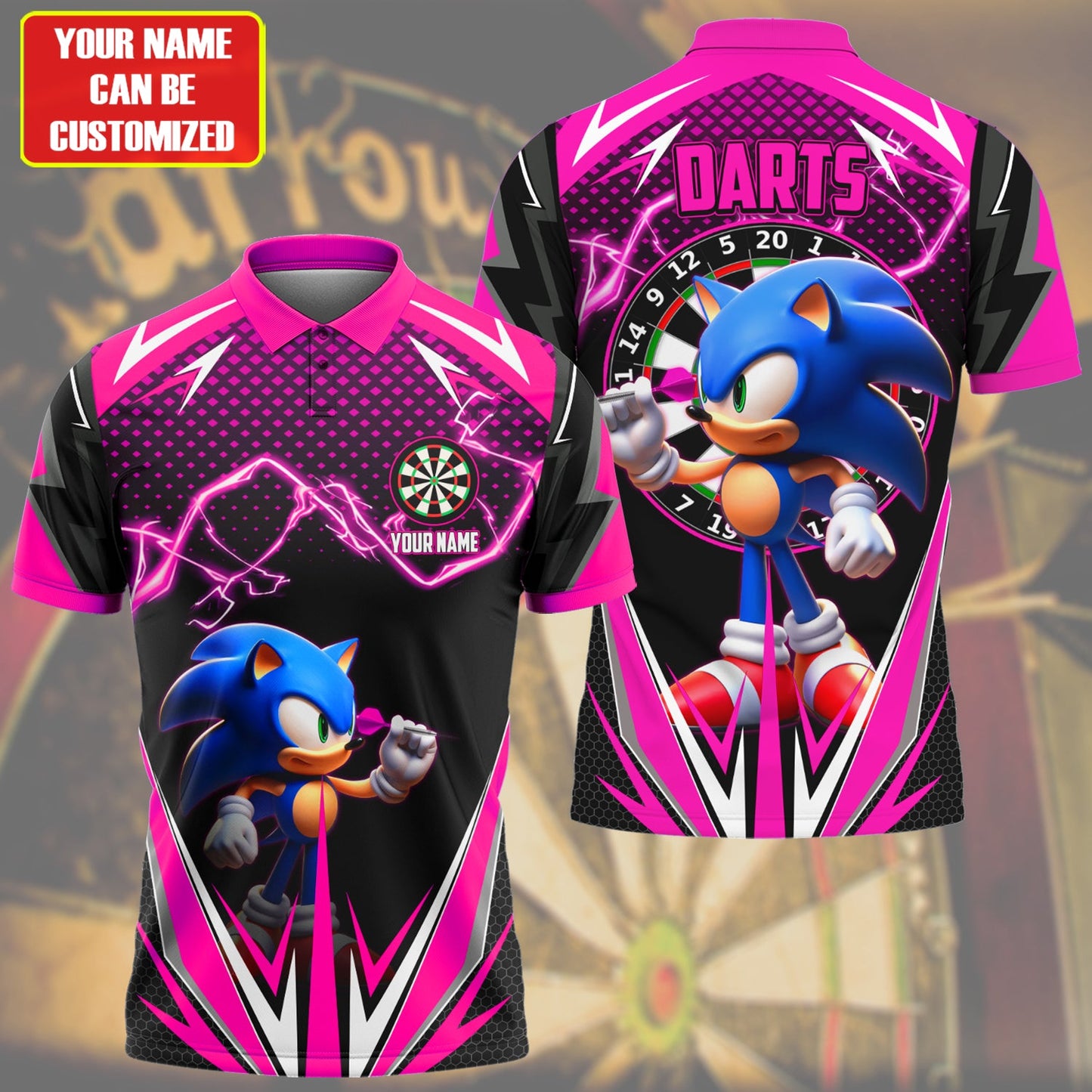 Personalized Name Sn Darts S3 Pink All Over Printed Unisex Shirt S170201