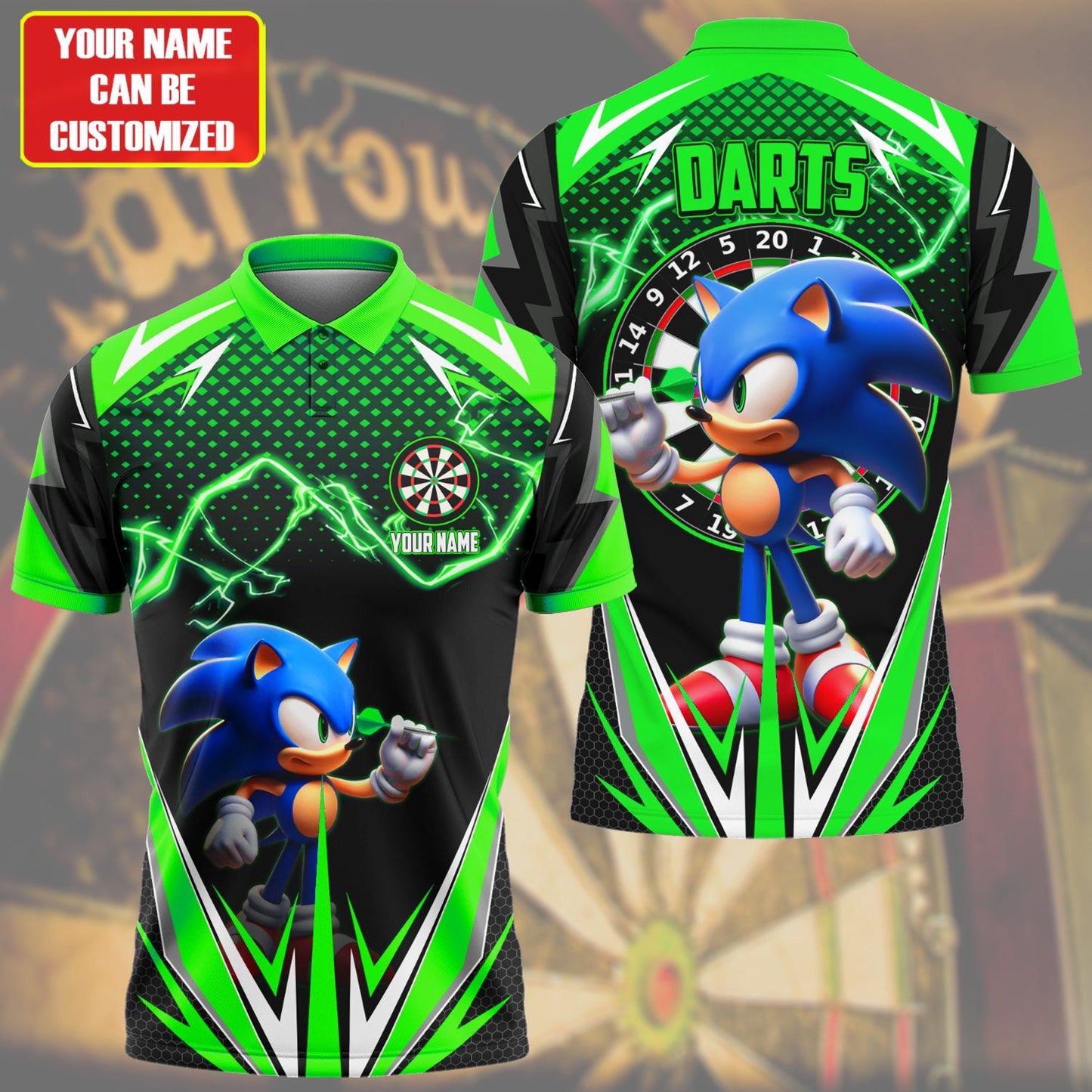 Personalized Name Sn Darts S3 Green All Over Printed Unisex Shirt S170201