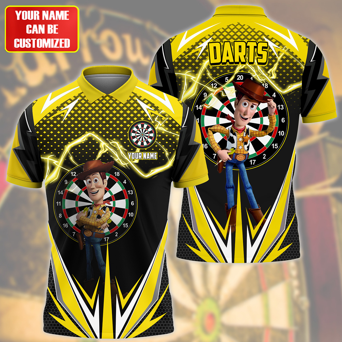 Personalized Name Wd Darts Yellow Version All Over Printed Unisex Shirt S180604