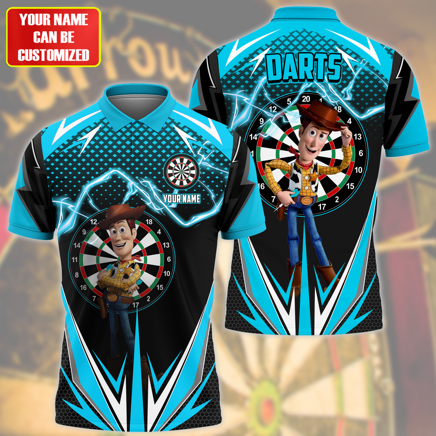 Personalized Name Wd Darts Teal Version All Over Printed Unisex Shirt S180604