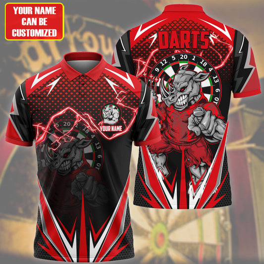 Personalized Name Rhino Darts Red Version All Over Printed Unisex Shirt S190105