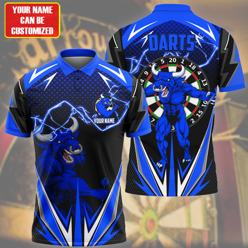 Personalized Name Bull Darts Blue Version All Over Printed Unisex Shirt S190307
