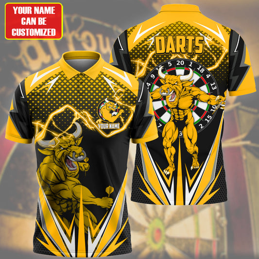 Personalized Name Bull Darts Yellow Version All Over Printed Unisex Shirt S190307
