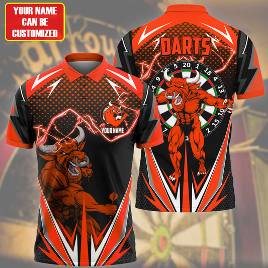 Personalized Name Bull Darts Red Version All Over Printed Unisex Shirt S190307