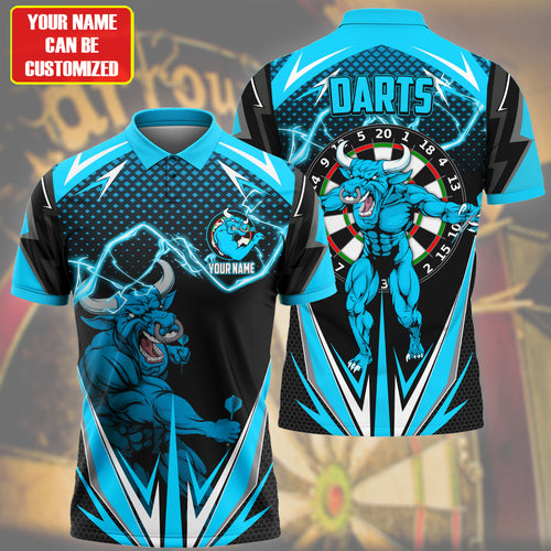 Personalized Name Bull Darts Teal Version All Over Printed Unisex Shirt S190307