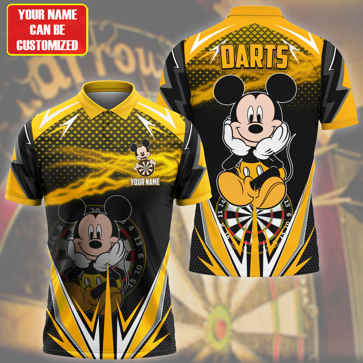 Personalized Name Mk Darts S9 Yellow Version All Over Printed Unisex Shirt S190607