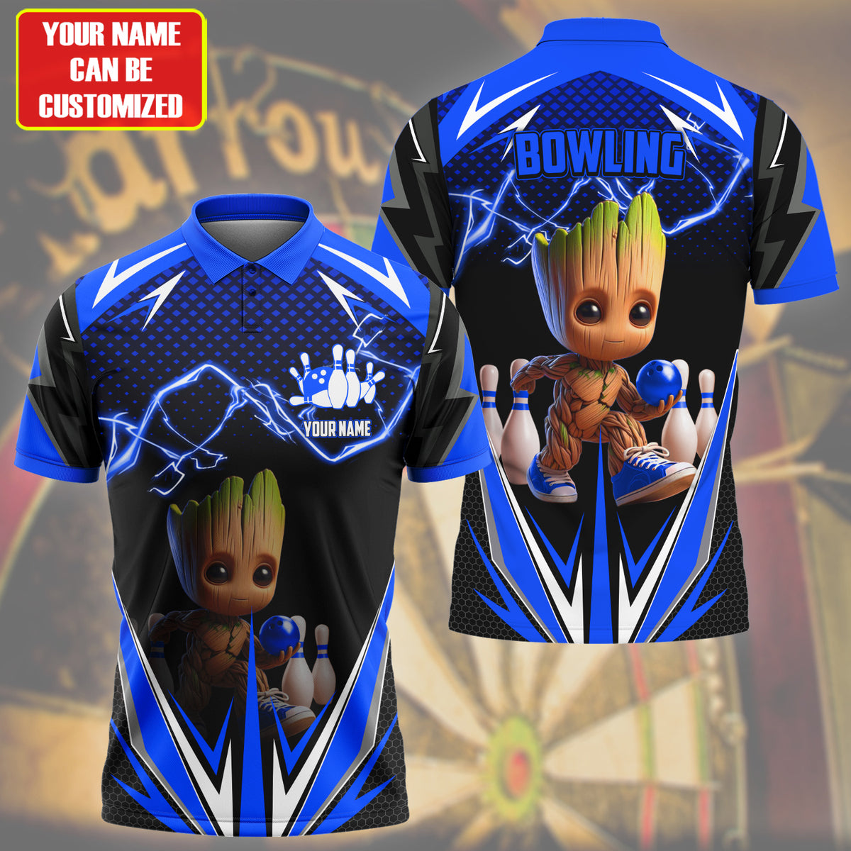 Personalized Name Gr Bowling S3 Blue Version All Over Printed Unisex Shirt S200513