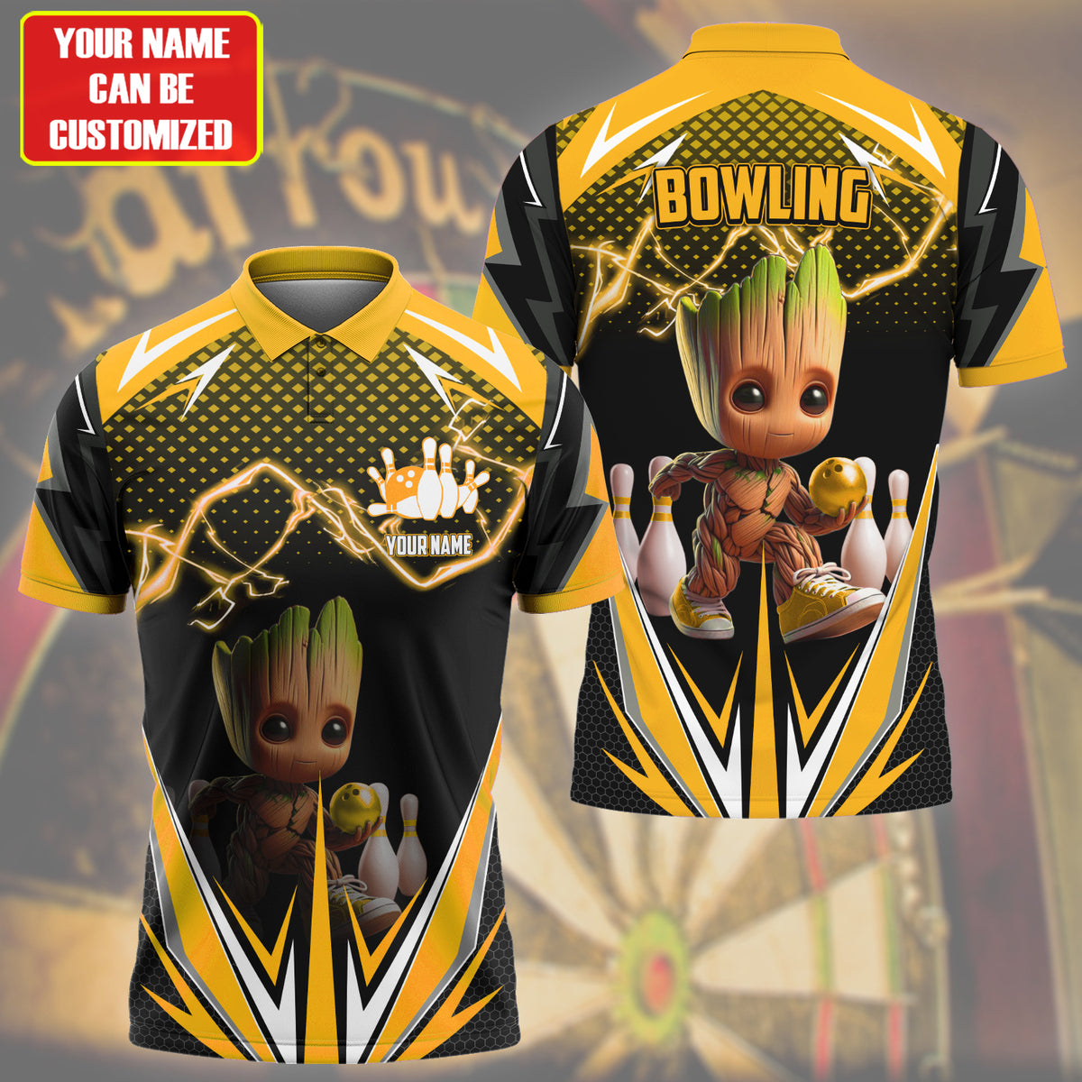 Personalized Name Gr Bowling S3 Yellow Version All Over Printed Unisex Shirt S200513