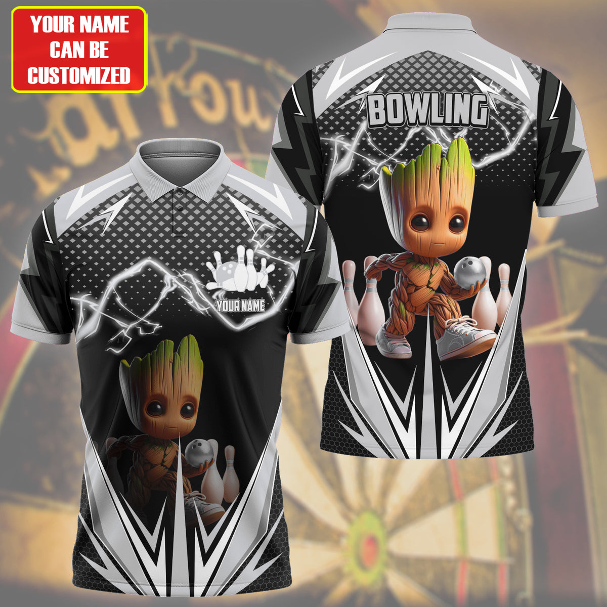 Personalized Name Gr Bowling S3 Black Version All Over Printed Unisex Shirt S200513