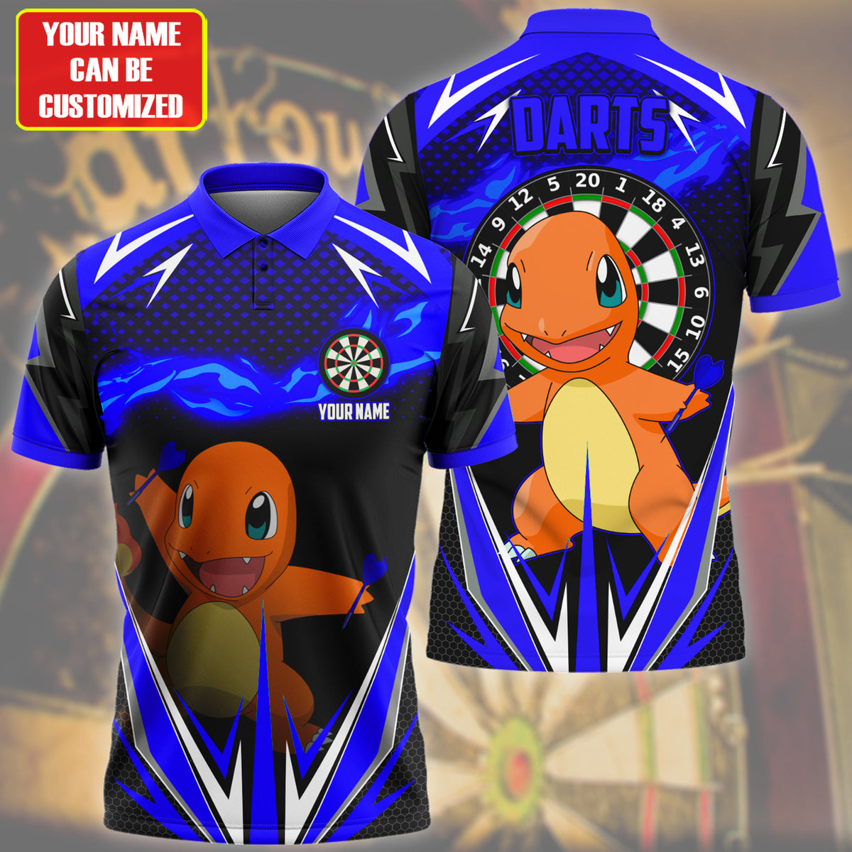 Personalized Name Htkg Darts Blue Version All Over Printed Unisex Shirt S210209