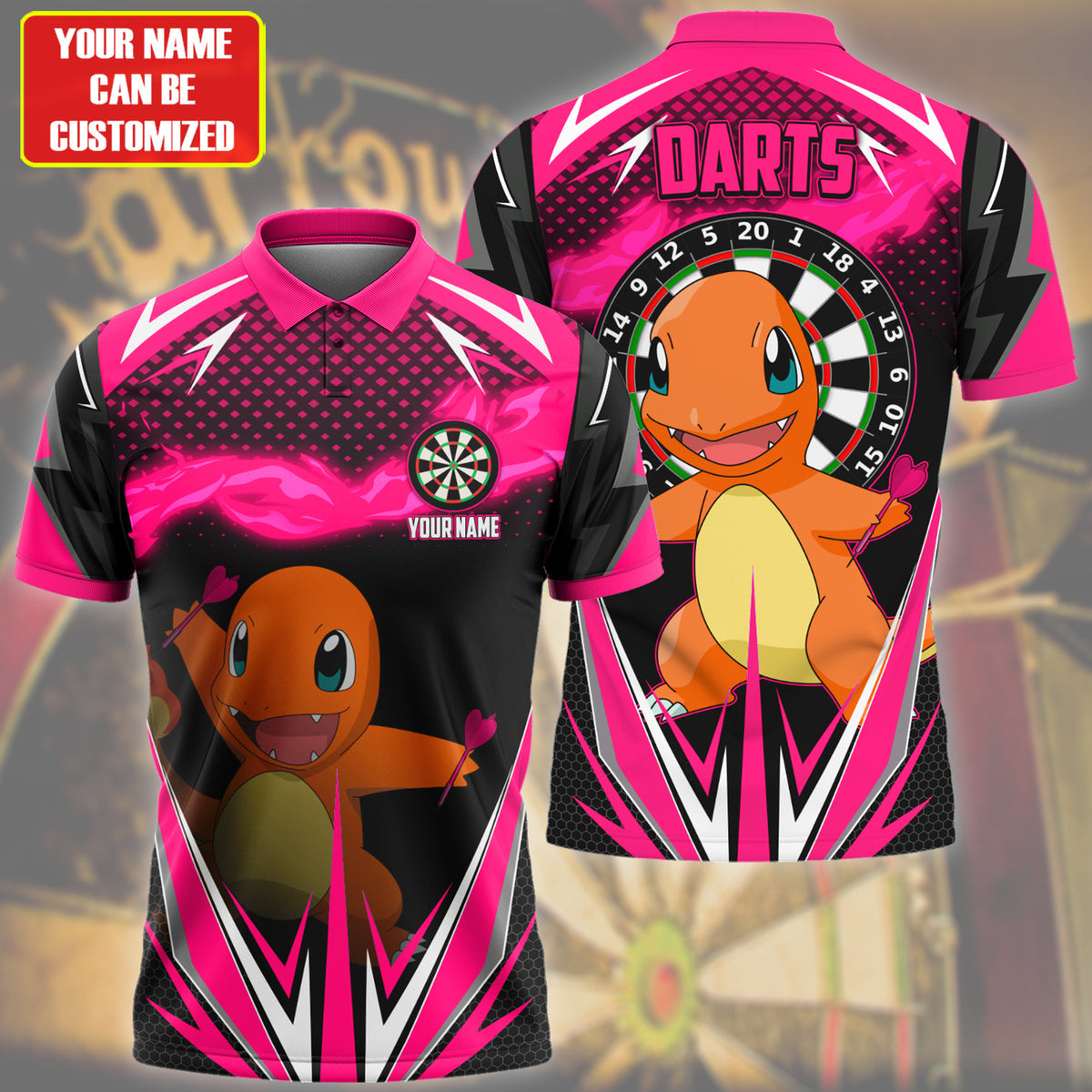 Personalized Name Htkg Darts Pink Version All Over Printed Unisex Shirt S210209