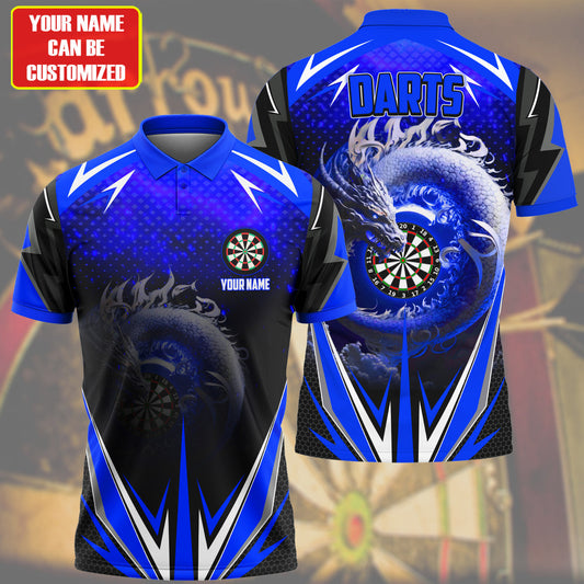 Personalized Name Darts Dragon Blue Version All Over Printed Unisex Shirt S210703