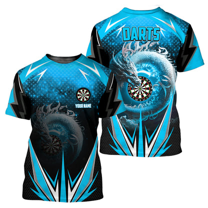 Personalized Name Darts Dragon Teal Version All Over Printed Unisex Shirt S210703